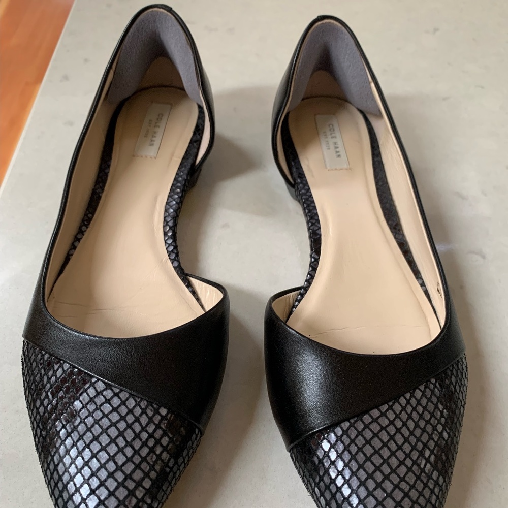 Cole Haan black d’Orsay leather flats